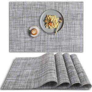 PVC Placemat,4PCS of Non-Slip Heat Resistant Place Mats,Washable Vinyl Placemats